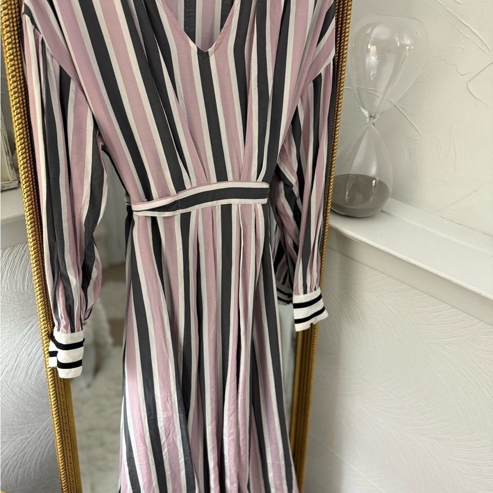 Current Air Pink and Black Striped Long Sleeve Dress - Picture 1 of 10